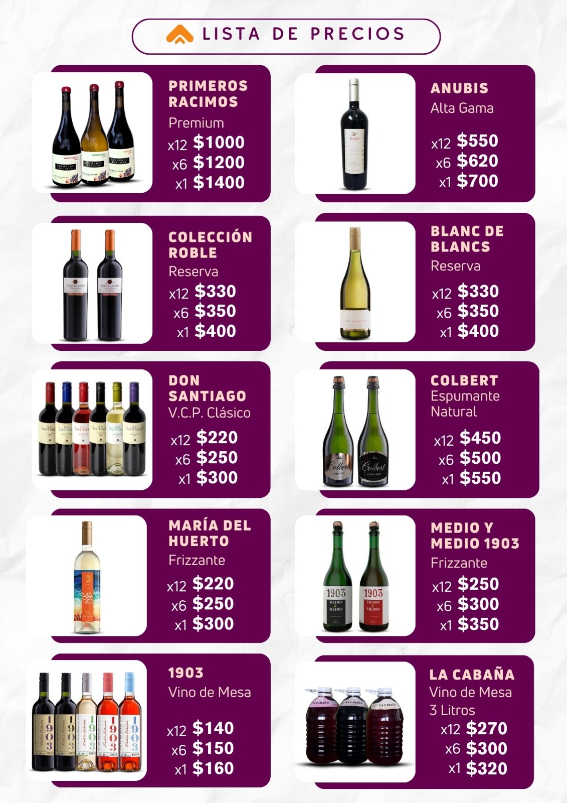 Precios vinos finca giacobbe